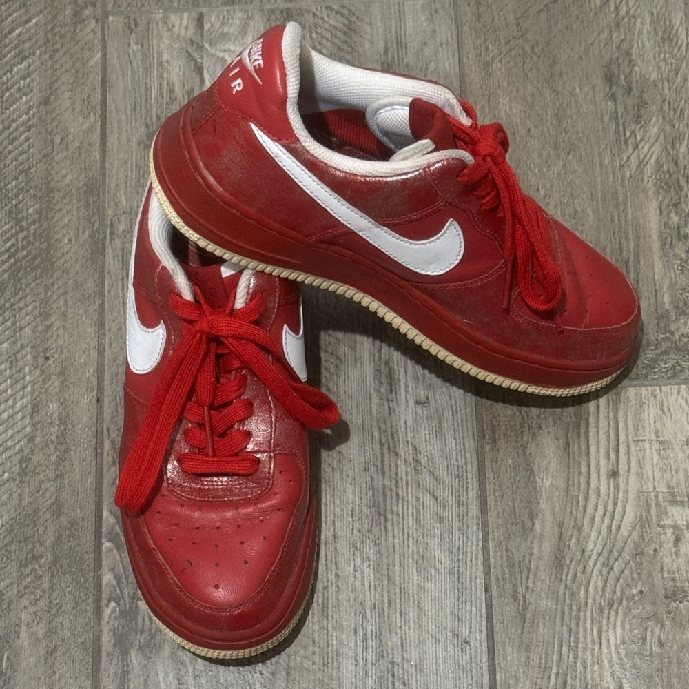 Nike Red Air Force 1 Shoes